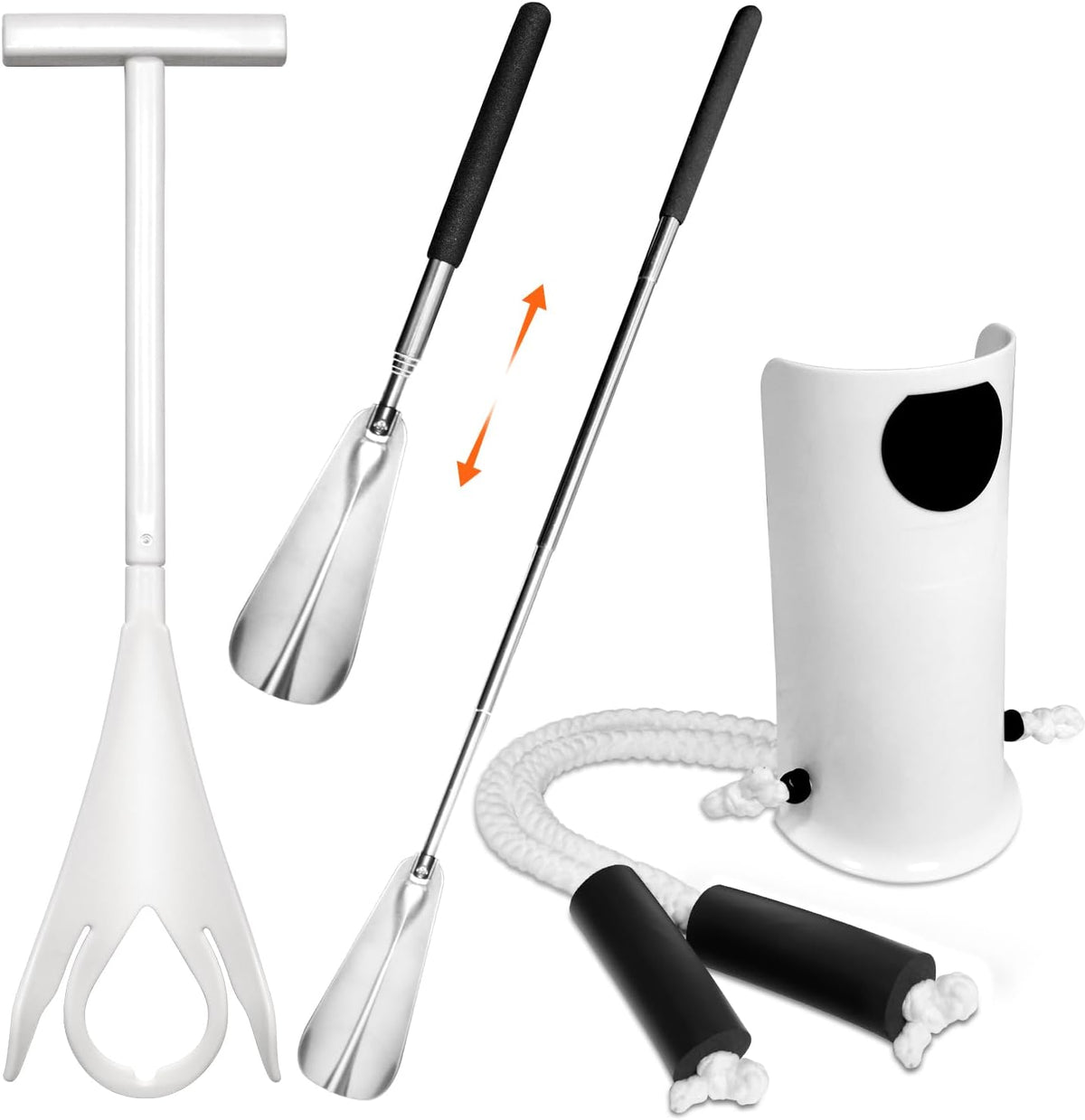 Sock aid and long shoe horn dressing helper kit